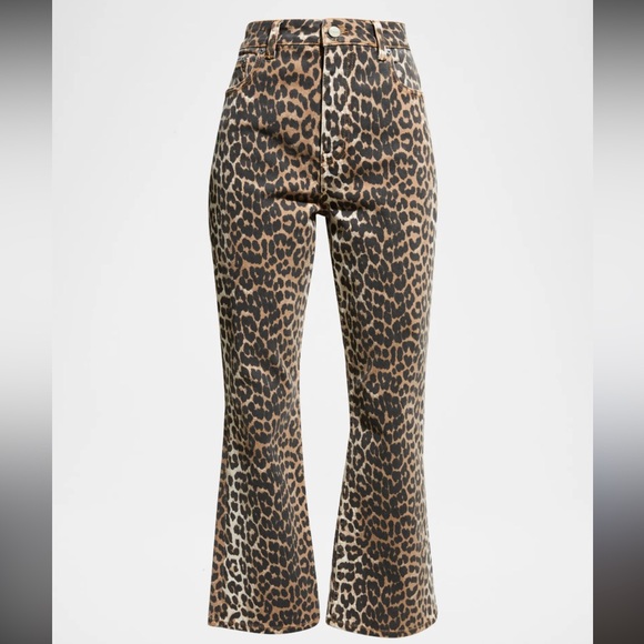 kdf Denim - Nwt KDF Flare Leopard Print Denim Stretch Pockets 16